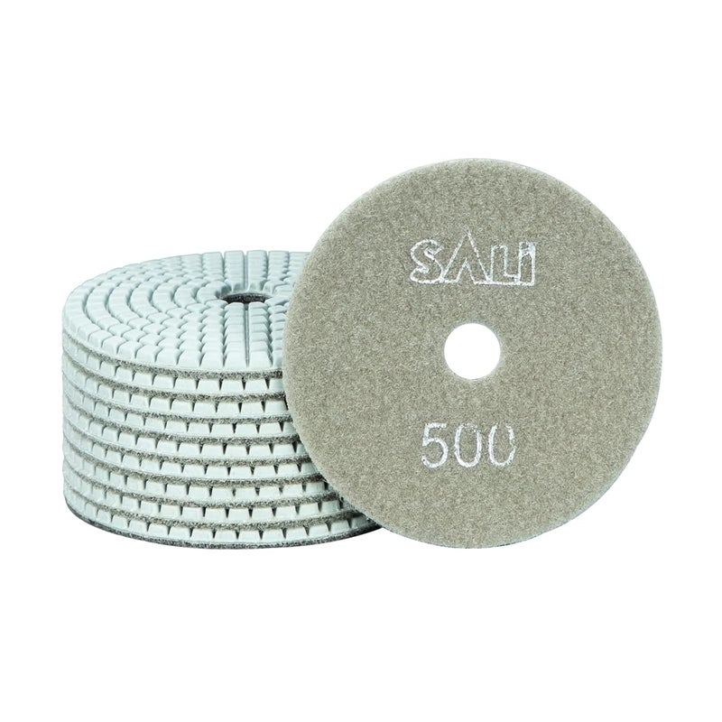SALI 10 Pack Diamond Polishing Pads 4 Inch Wet Granite Stone Polish Pad Kit for Drill, Grinder, Polisher Polishing Pad for Concrete Marble Stone Countertop Quartz 500 Grit - Image 1
